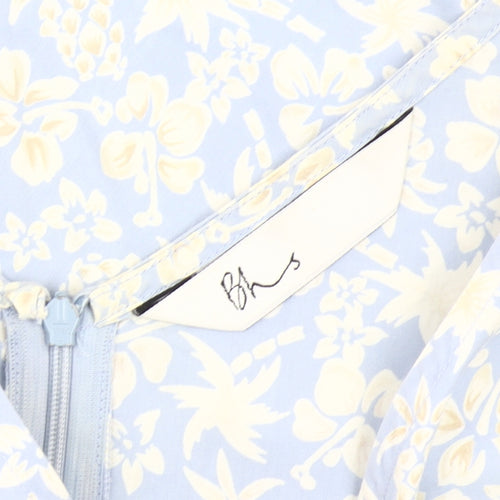 BHS Women's Blue Floral Chambray Dress Size 16