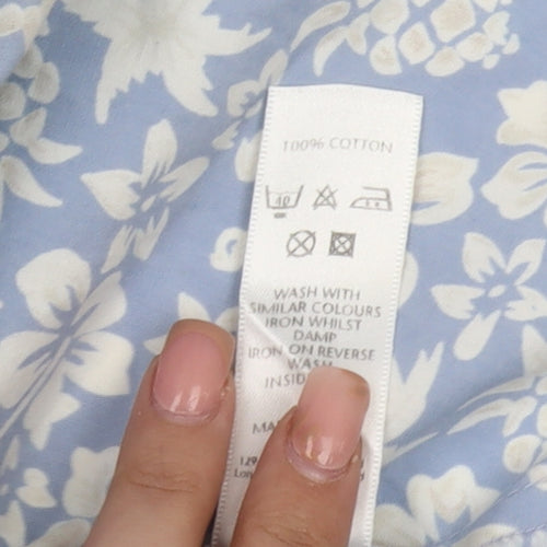 BHS Women's Blue Floral Chambray Dress Size 16