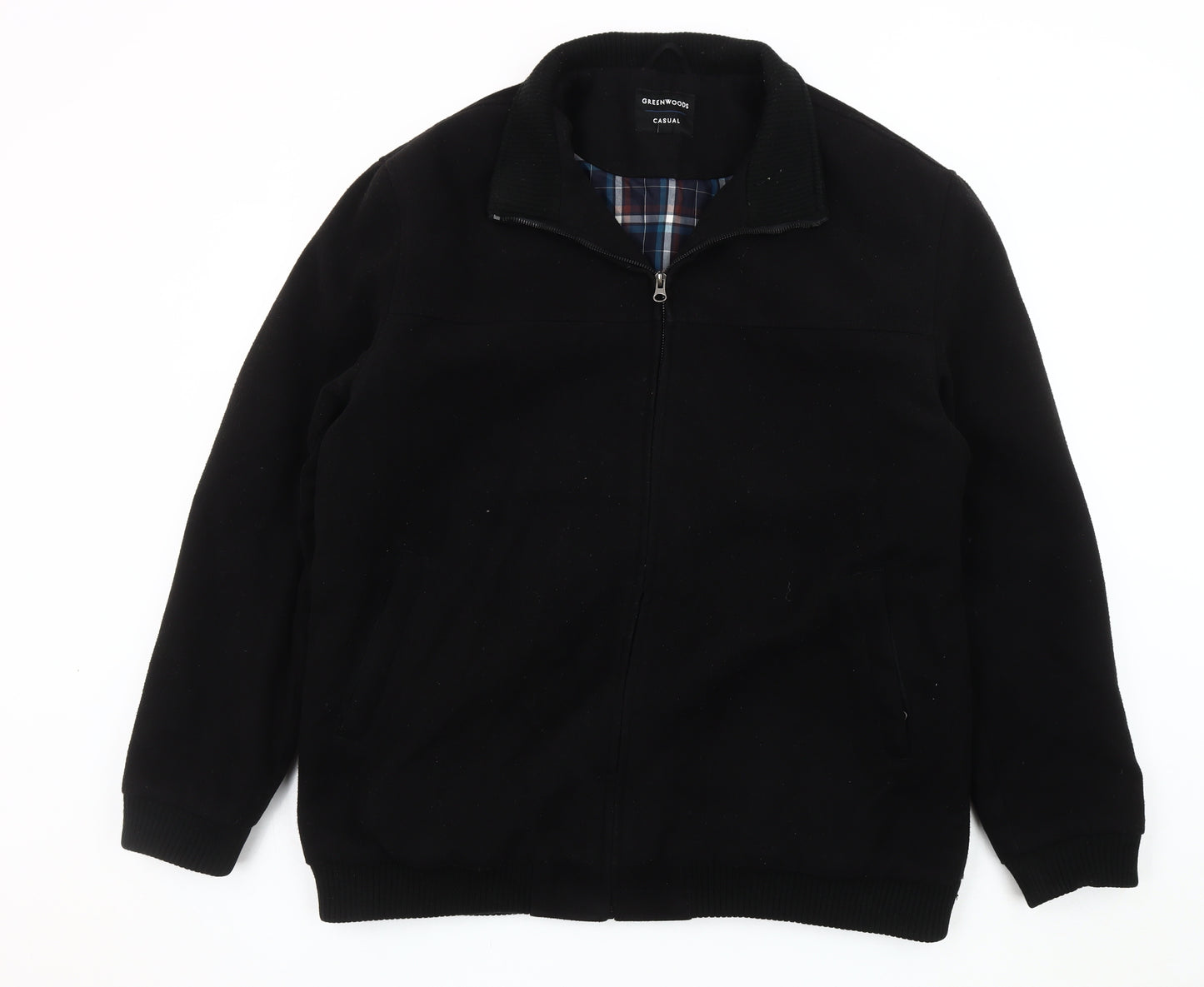 Greenwoods Men's Black XL Casual Zip Jacket