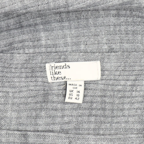 Friends Like These Grey Women's Jumper UK 14 Boat Neck