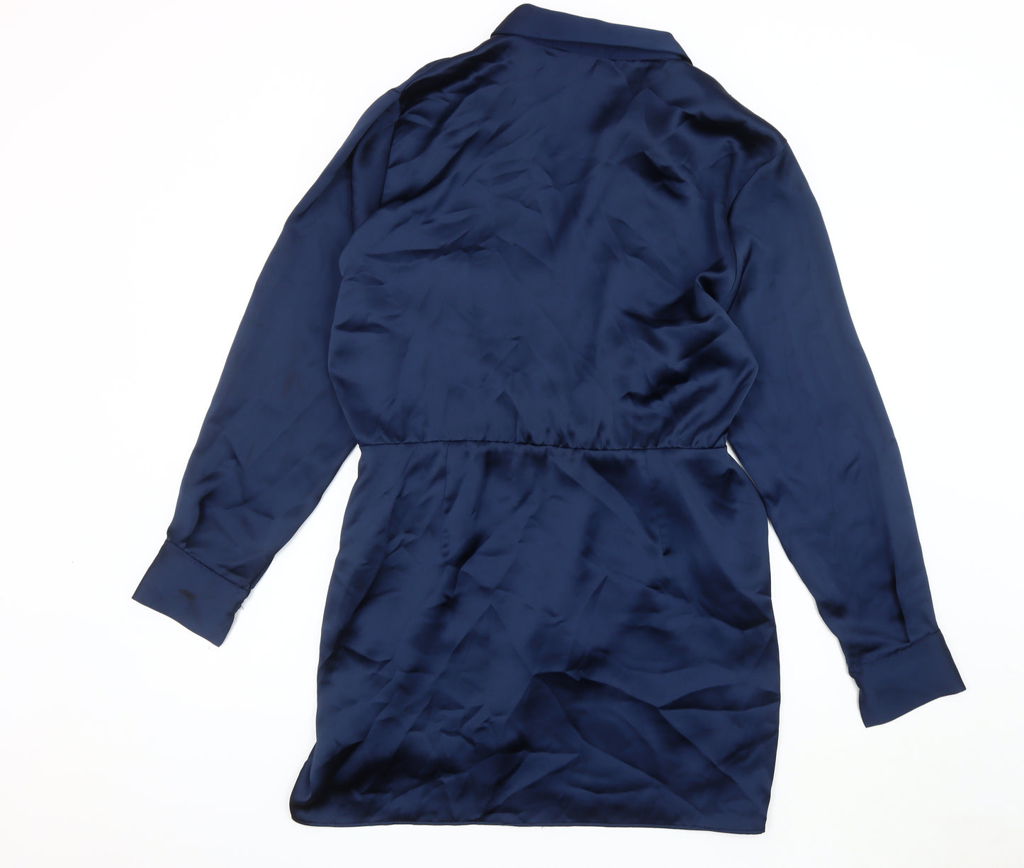 Zara Women's Blue Satin Wrap Dress XL Formal Wear