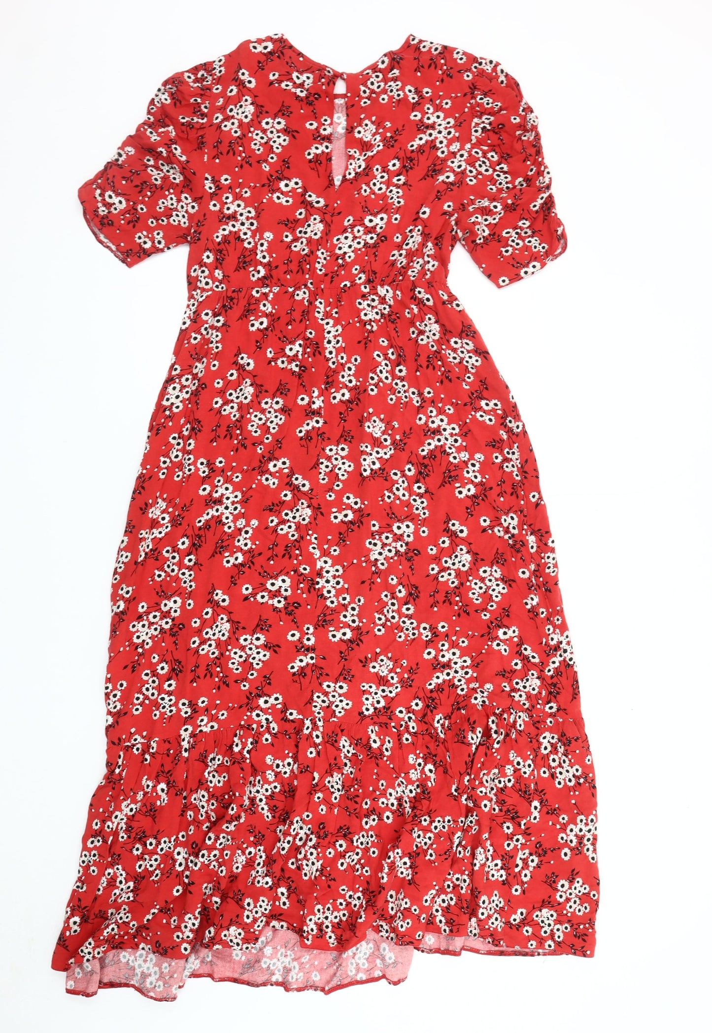 New Look Maternity Red Floral Midi Dress, Size 10