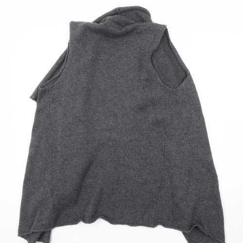 Cynthia Rowley Women's Grey Open Knit Open Front Cardigan L