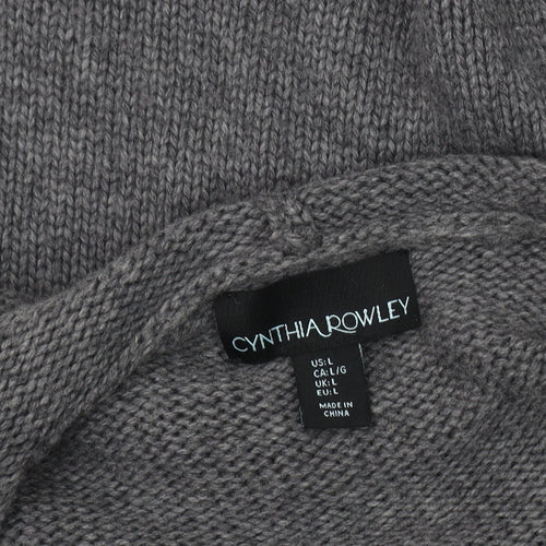 Cynthia Rowley Women's Grey Open Knit Open Front Cardigan L
