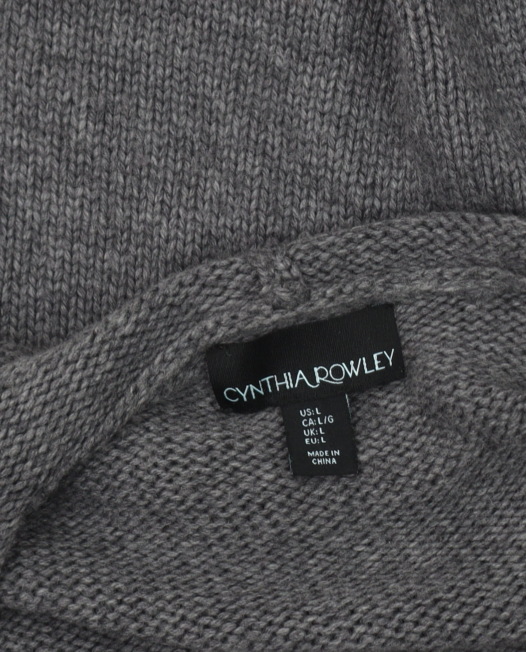 Cynthia Rowley Women's Grey Open Knit Open Front Cardigan L