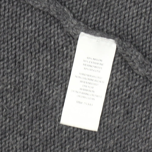 Cynthia Rowley Women's Grey Open Knit Open Front Cardigan L