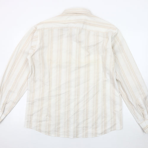Lakeland Men's Beige XL Long Sleeve Striped Shirt