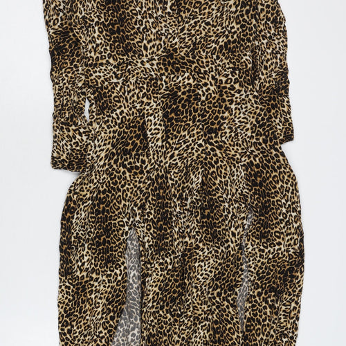 Topshop Women’s Multicoloured Animal Print Midi Dress Size 6