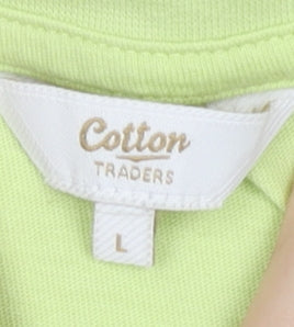 Cotton Traders Men’s Green Henley T-Shirt L