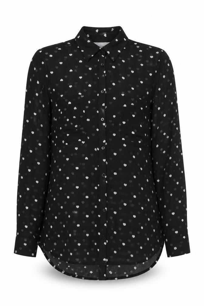 Front view of Red Herring Women's Black Button-Up Shirt, size 12