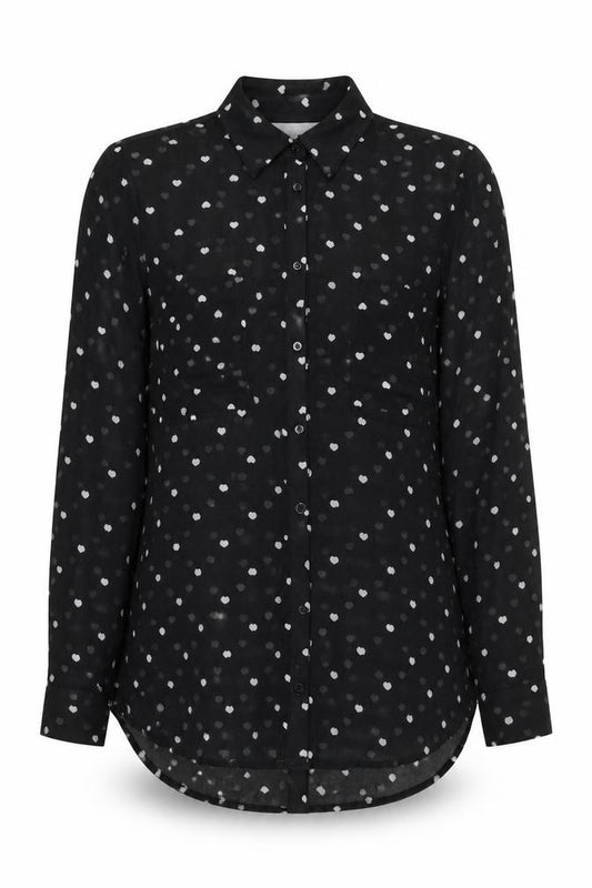 Front view of Red Herring Women's Black Button-Up Shirt, size 12