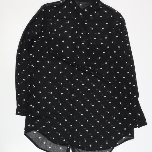 Red Herring Women's Black Button-Up Shirt Size 12