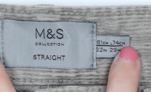 Marks and Spencer Men's Beige Corduroy Trousers Size 32