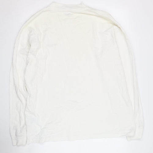 Carhartt WIP Men's White Long Sleeve Mock Neck T-Shirt L