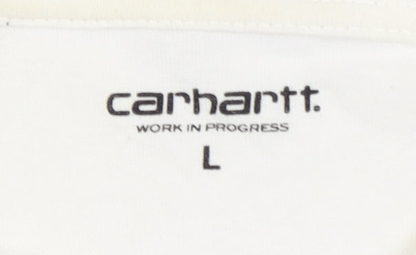 Carhartt WIP Men's White Long Sleeve Mock Neck T-Shirt L