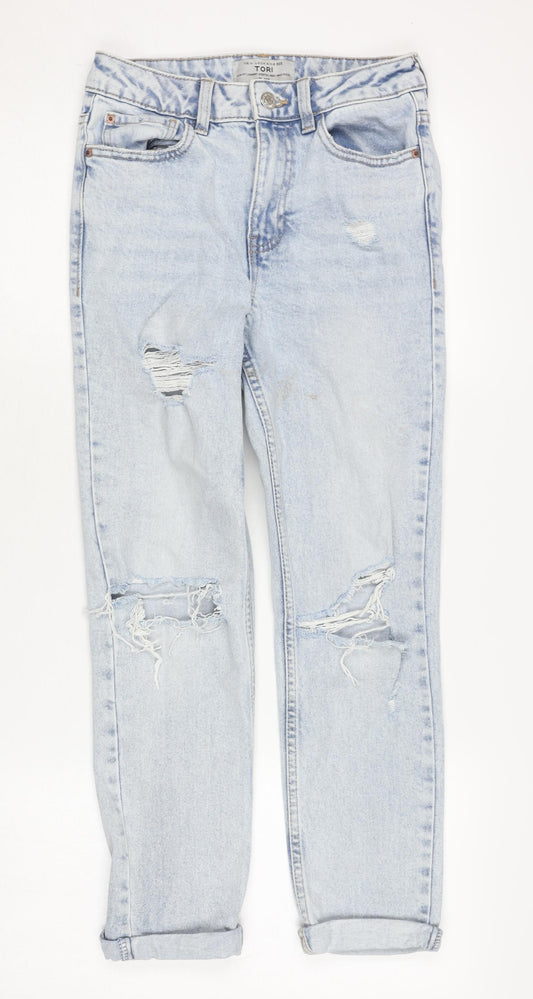 New Look Girls Blue Ankle Jeans, Size 11 Slim Fit