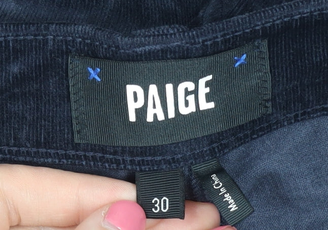 PAIGE Blue Corduroy Trousers Unisex Adults Size 30