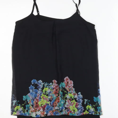 Coast Women's Black Floral Camisole Tank Top Size 6