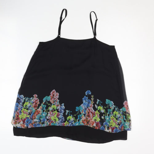 Coast Women's Black Floral Camisole Tank Top Size 6