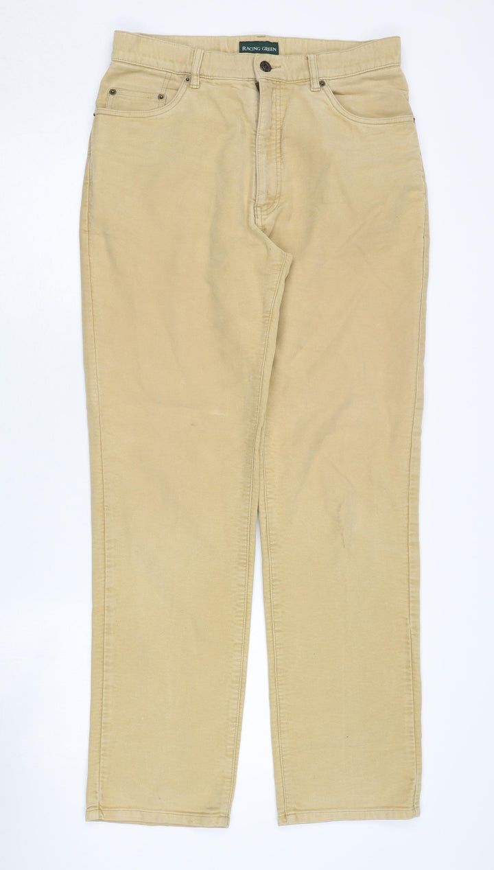 Racing Green Women's Beige Straight Jeans Size 32