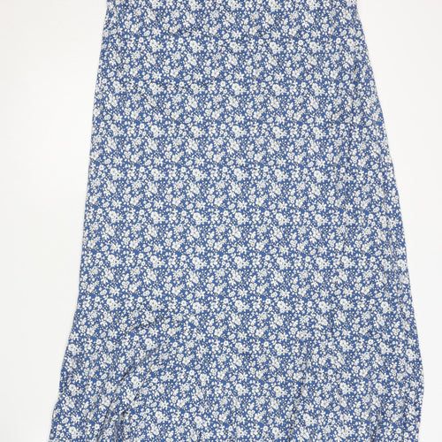 David Nieper Women’s Blue Floral Midi A-Line Skirt