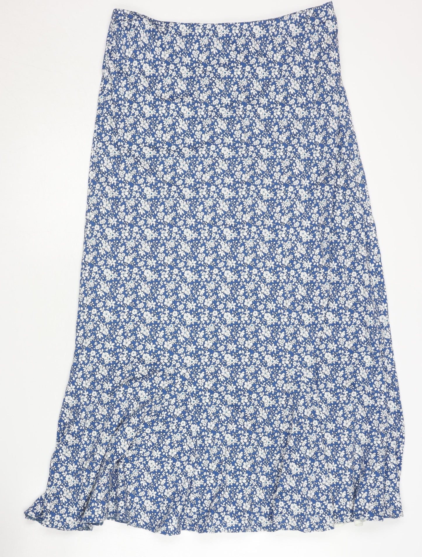 David Nieper Women’s Blue Floral Midi A-Line Skirt