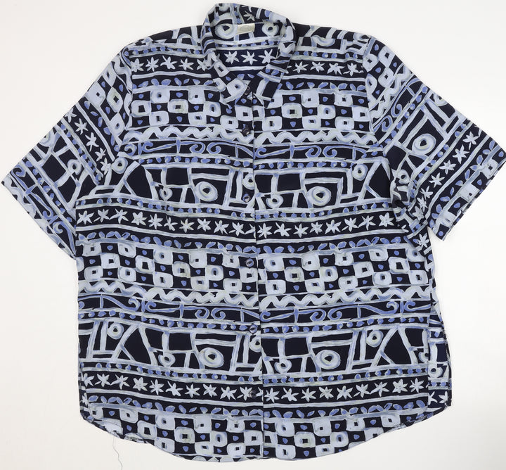 C&A Women's Blue Geometric Blouse Size 20