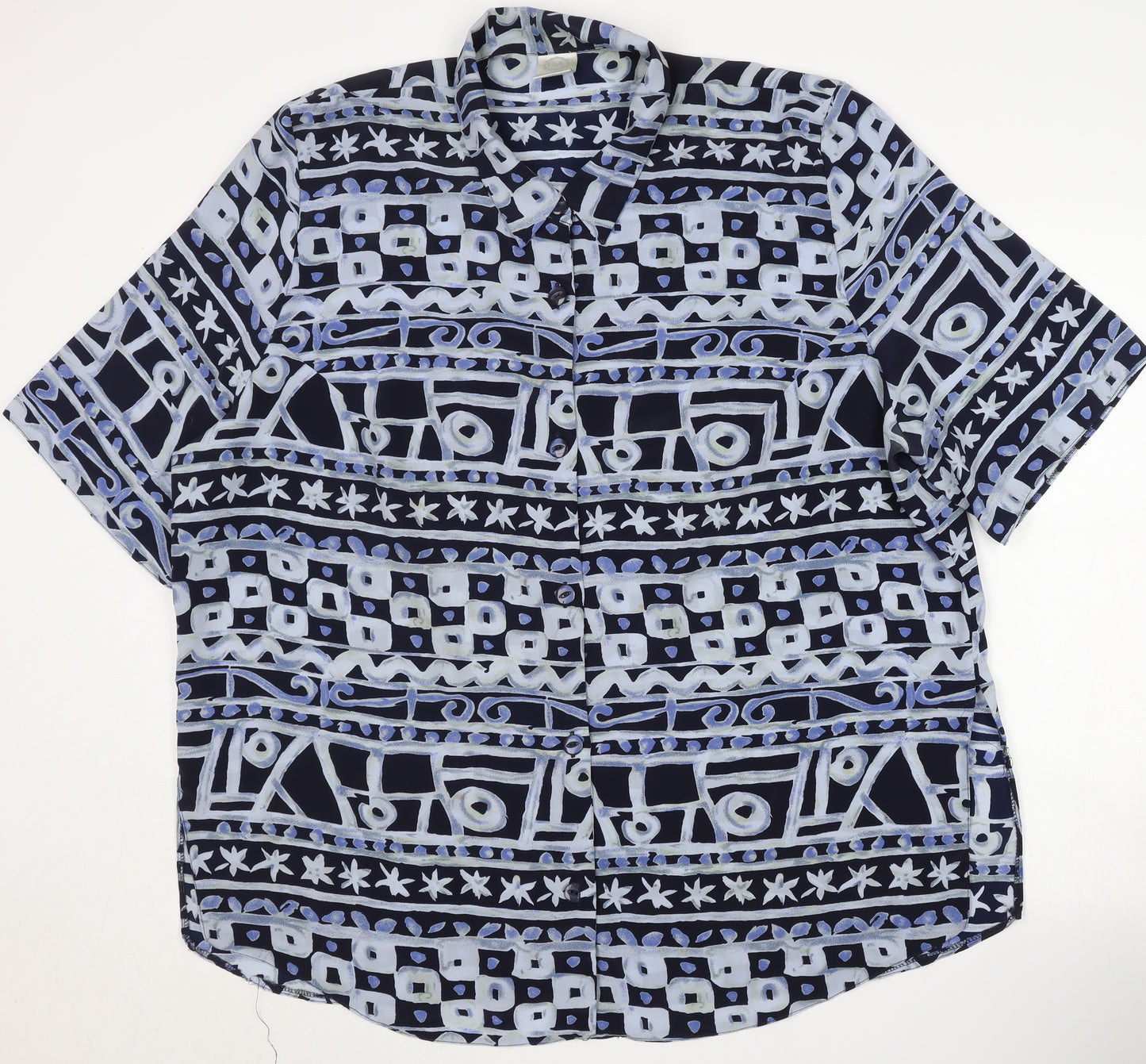 C&A Women's Blue Geometric Blouse Size 20