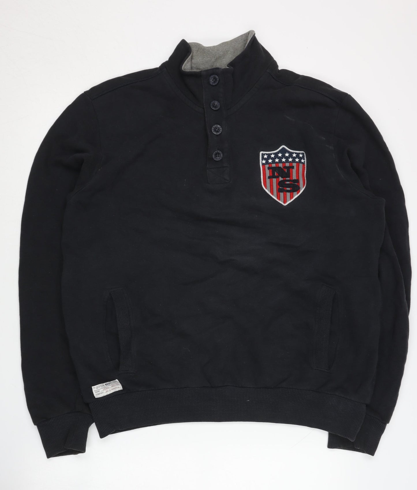 North Sails Men's Black Henley Sweatshirt Size L