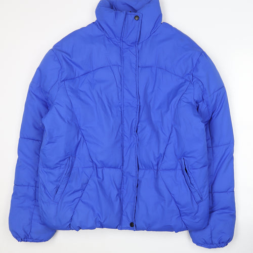 M Women's Blue Puffer Jacket Size 6, Full Zip
