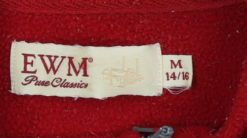 EWM Women's Red Fleece Jacket Size M 14/16