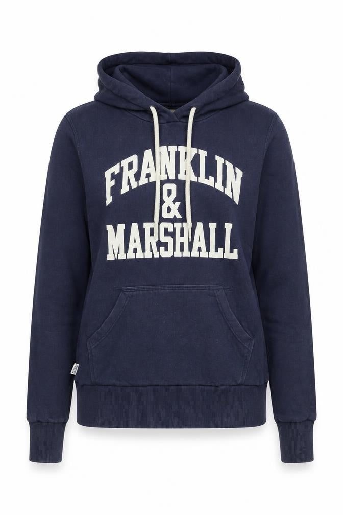 Front view of Franklin & Marshall Women's Blue XS Pullover Hoodie