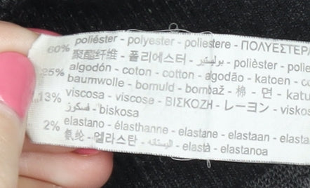 Zara Men's Black Sweatshirt - L, Crew Neck, Polyester Blend