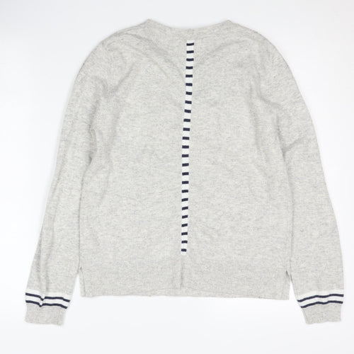Oasis Women’s Grey Striped Pullover Jumper M