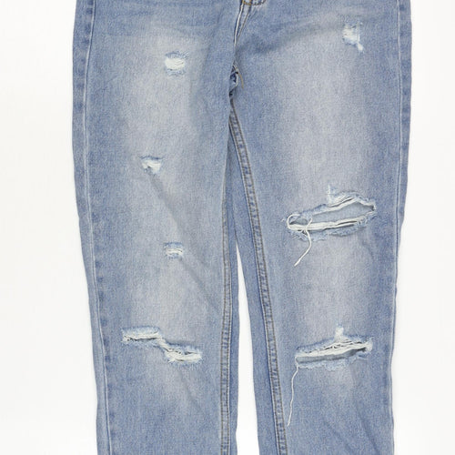 PrettyLittleThing Women's Blue Petite Distressed Jeans