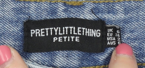 PrettyLittleThing Women's Blue Petite Distressed Jeans