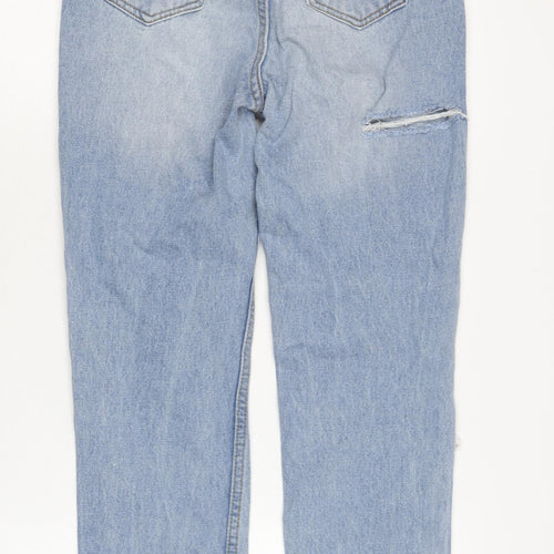 PrettyLittleThing Women Blue Distressed Mom Jeans 2XS
