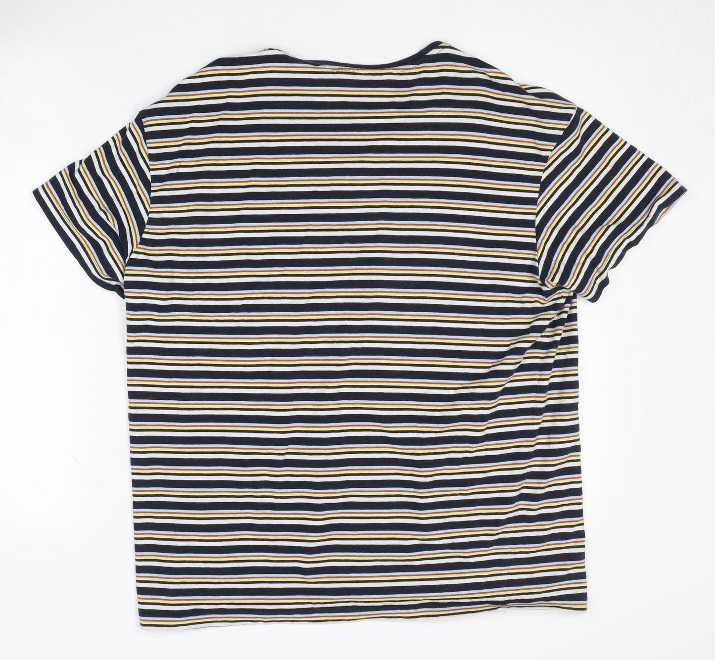 Casual Friday Men's Multicoloured Striped L T-Shirt