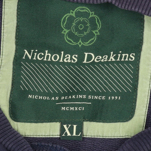 Nicholas Deakins Men's Blue Grey XL Pullover Sweatshirt