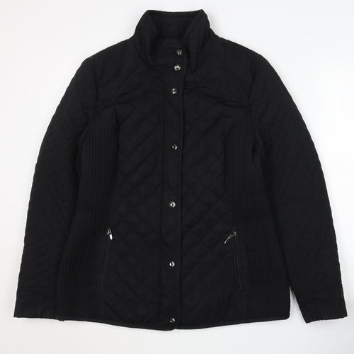 Outerwear Women's Black Quilted Jacket Size 12 Casual Autumn