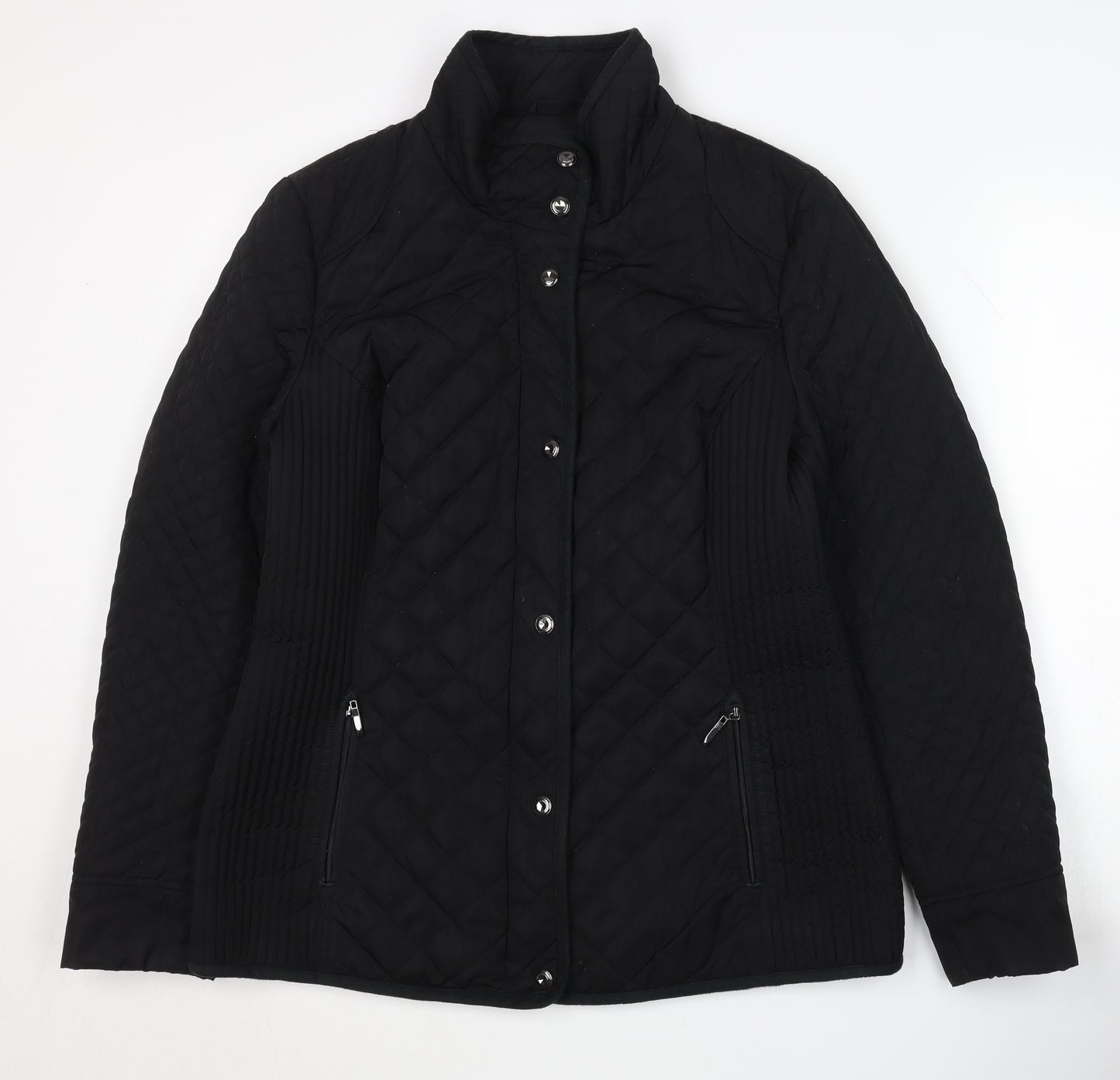 Outerwear Women's Black Quilted Jacket Size 12 Casual Autumn