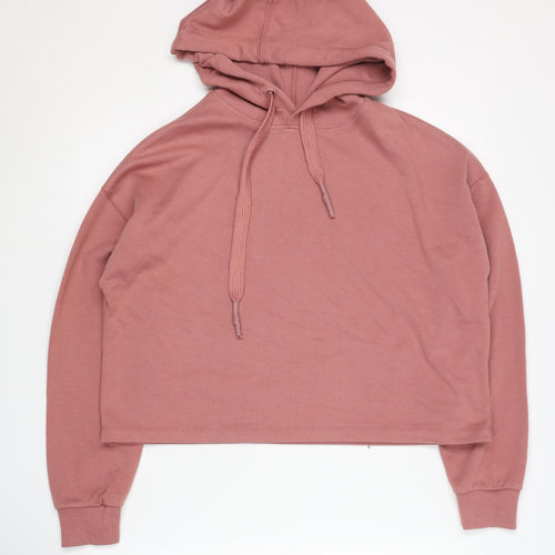 Stradivarius Women's Pink Pullover Hoodie Size S