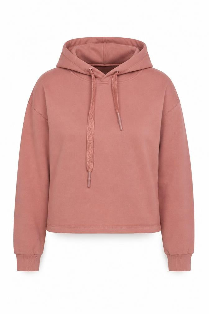 Front view of Stradivarius Women's Pink Pullover Hoodie, size S
