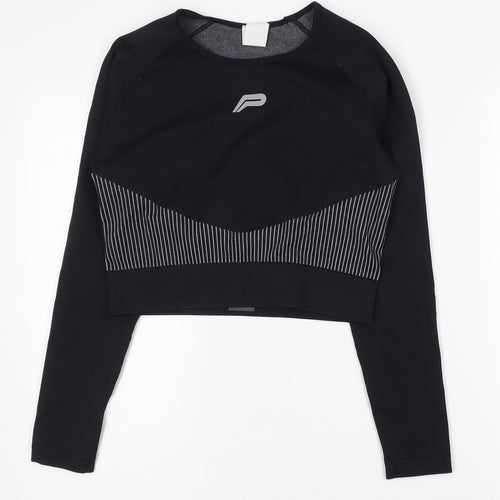 Pursue Fitness Women's Black Cropped Athletic Top L