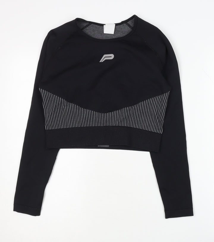 Pursue Fitness Women's Black Cropped Athletic Top L