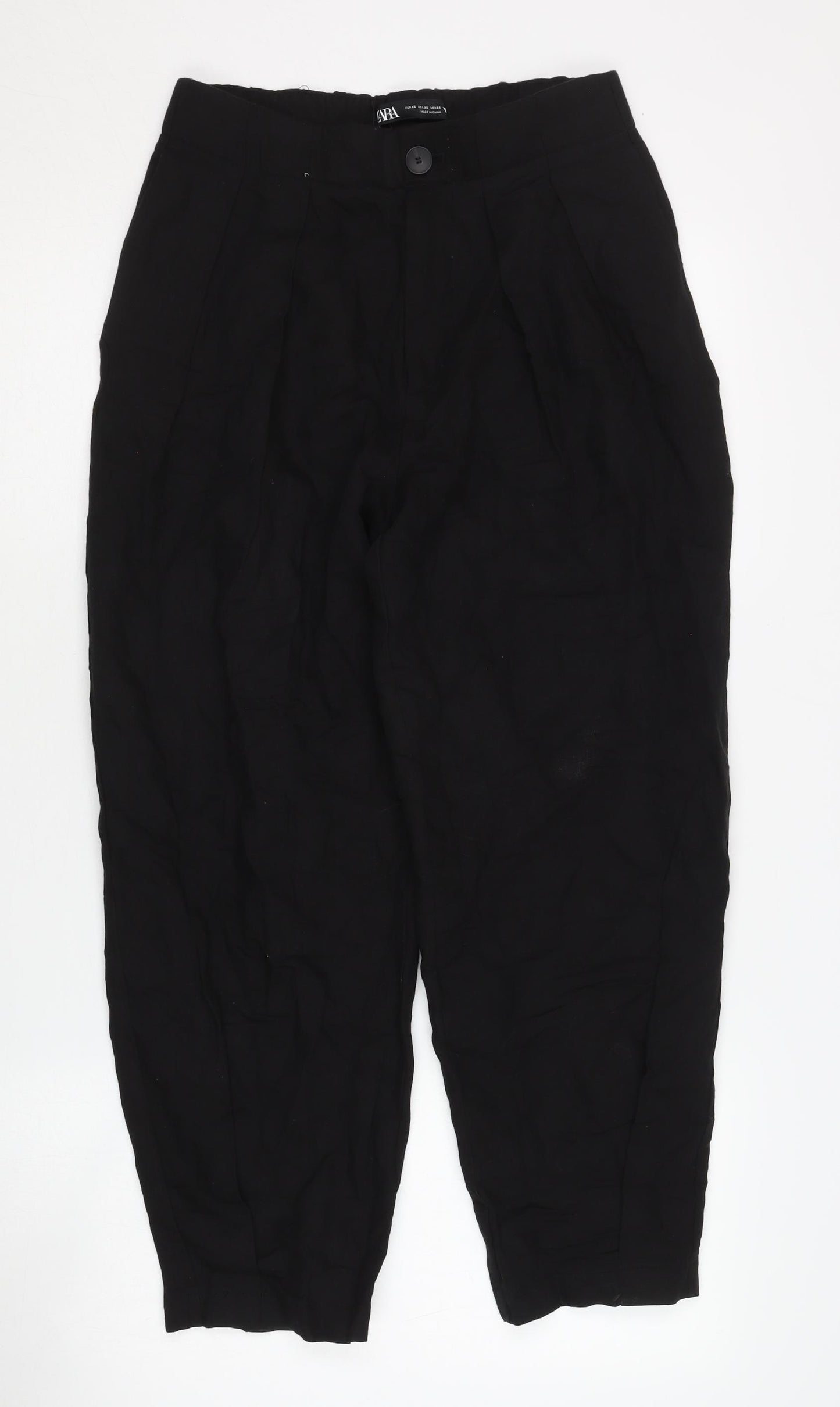 Zara Women’s Black XS Relaxed Linen Trousers