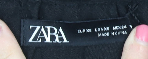 Zara Women’s Black XS Relaxed Linen Trousers