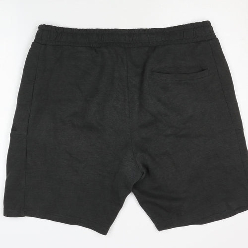Next Men's Black XL Sweat Shorts, Drawstring, Pockets
