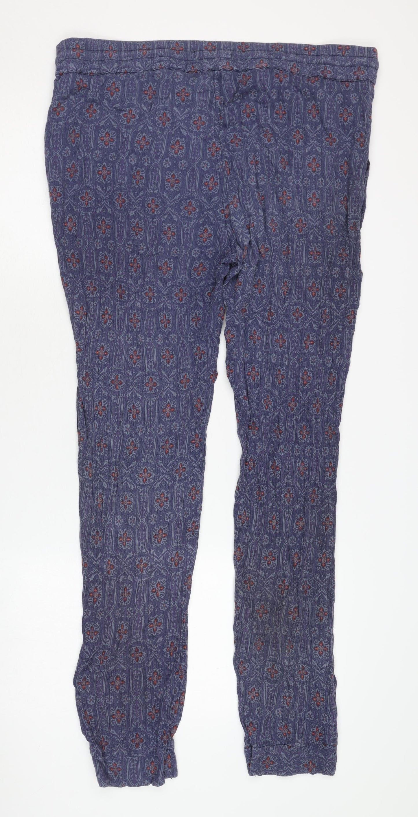 Marks and Spencer Women's Blue Floral Trousers Size 16