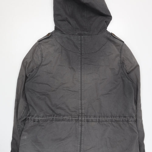H&M Women's Grey Parka Jacket Size 16